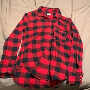 Hollister Flannel Shirt Black and Red